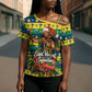 Saint Vincent And The Grenadines Christmas Cross Shoulder Shirt Caribbean Island Girl Dancer Tropical Winter