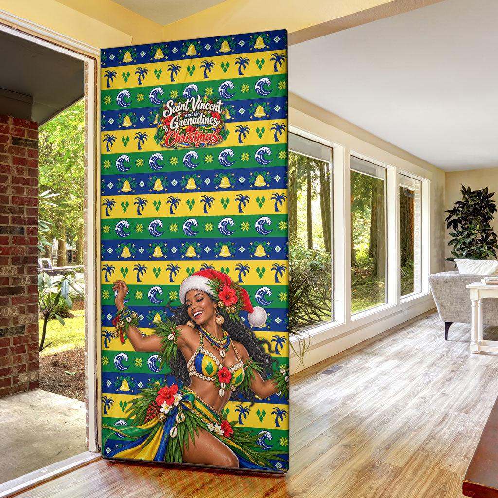 Saint Vincent And The Grenadines Christmas Door Cover Caribbean Island Girl Dancer Tropical Winter