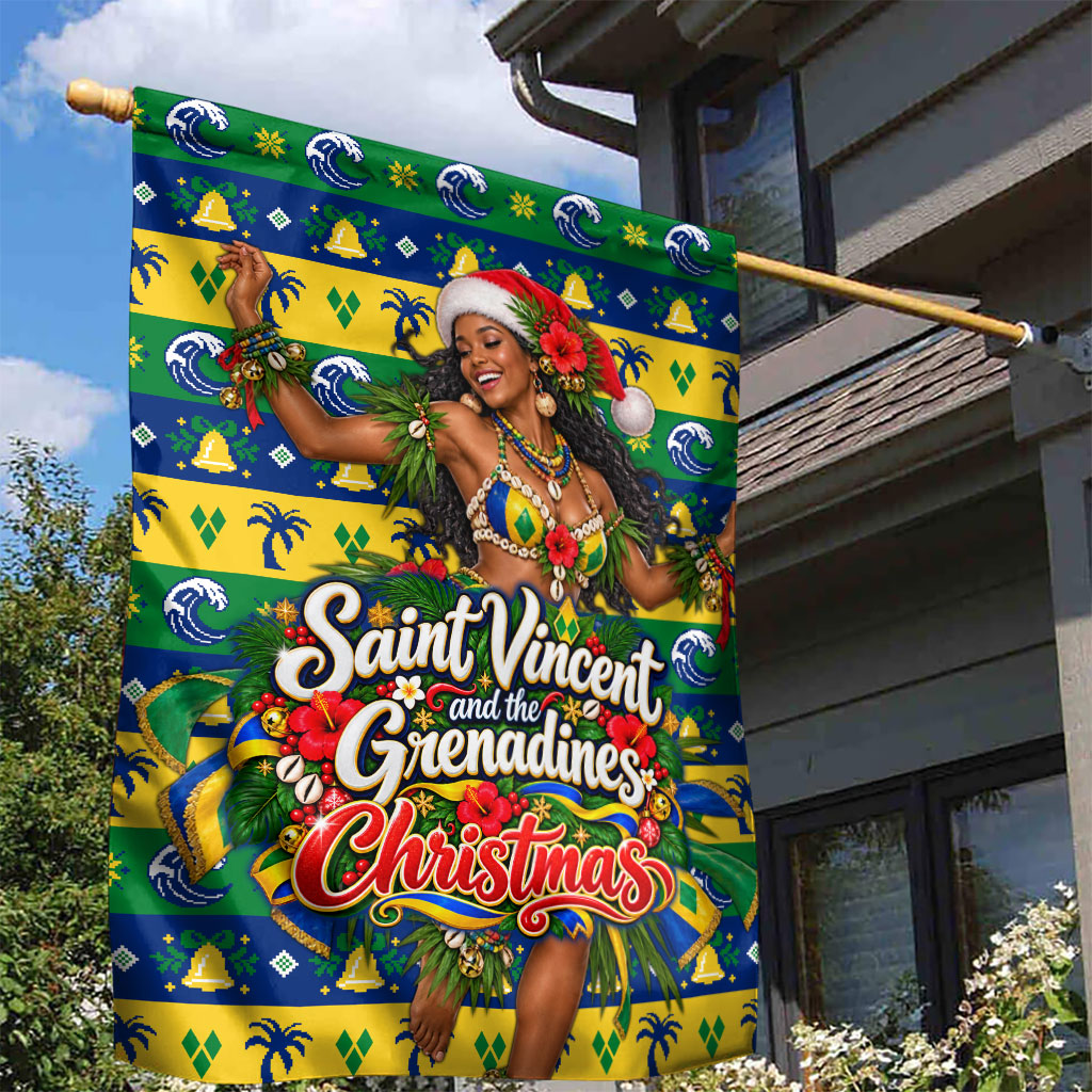 Saint Vincent And The Grenadines Christmas Garden Flag Caribbean Island Girl Dancer Tropical Winter