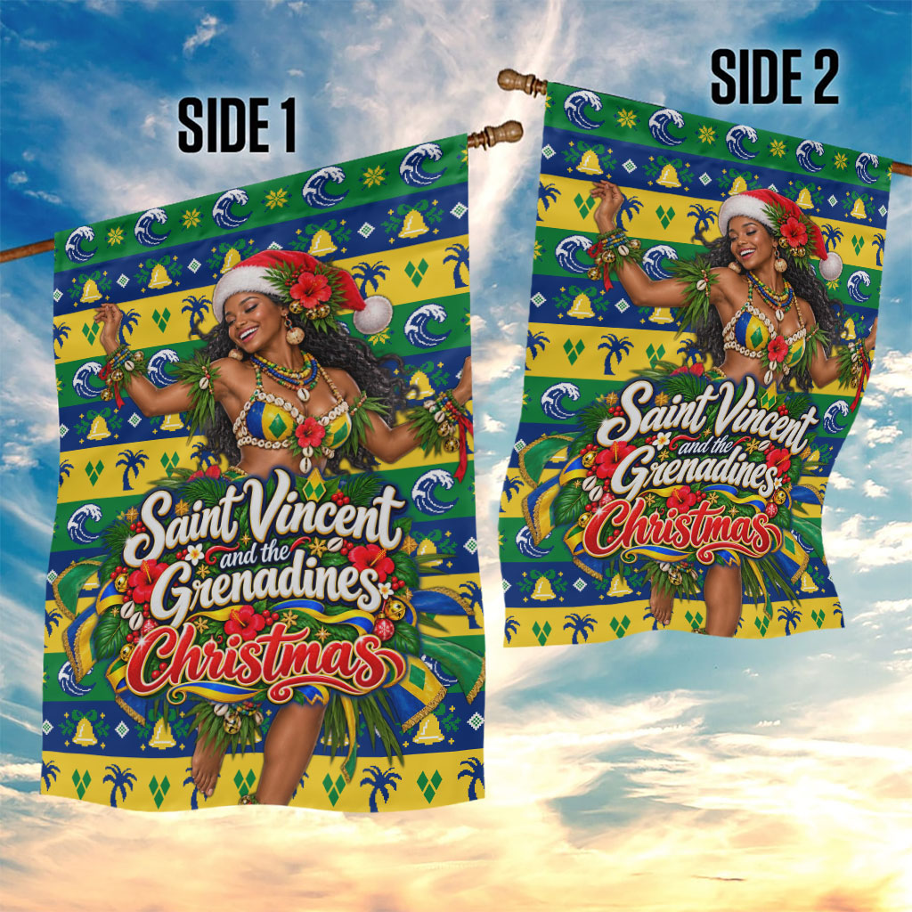 Saint Vincent And The Grenadines Christmas Garden Flag Caribbean Island Girl Dancer Tropical Winter