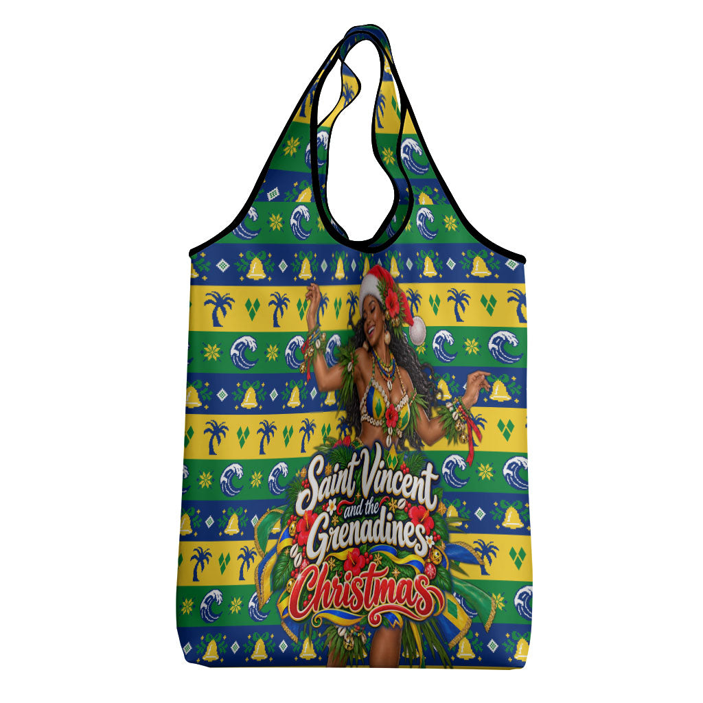 Saint Vincent And The Grenadines Christmas Grocery Bag Caribbean Island Girl Dancer Tropical Winter