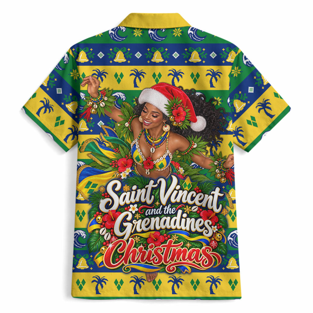 Saint Vincent And The Grenadines Christmas Hawaiian Shirt Caribbean Island Girl Dancer Tropical Winter