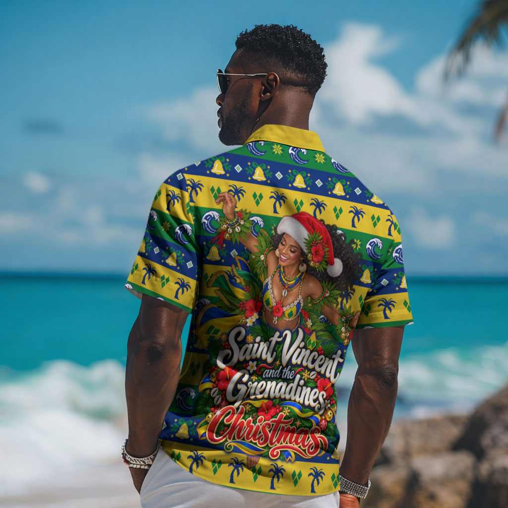 Saint Vincent And The Grenadines Christmas Hawaiian Shirt Caribbean Island Girl Dancer Tropical Winter