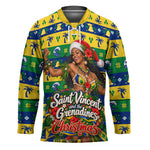 Saint Vincent And The Grenadines Christmas Hockey Jersey Caribbean Island Girl Dancer Tropical Winter
