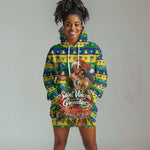 Saint Vincent And The Grenadines Christmas Hoodie Dress Caribbean Island Girl Dancer Tropical Winter