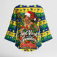 Saint Vincent And The Grenadines Christmas Kimono Sleeve Blouse Caribbean Island Girl Dancer Tropical Winter