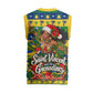 Saint Vincent And The Grenadines Christmas Knitted V-Neck Vest Caribbean Island Girl Dancer Tropical Winter