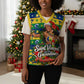 Saint Vincent And The Grenadines Christmas Knitted V-Neck Vest Caribbean Island Girl Dancer Tropical Winter