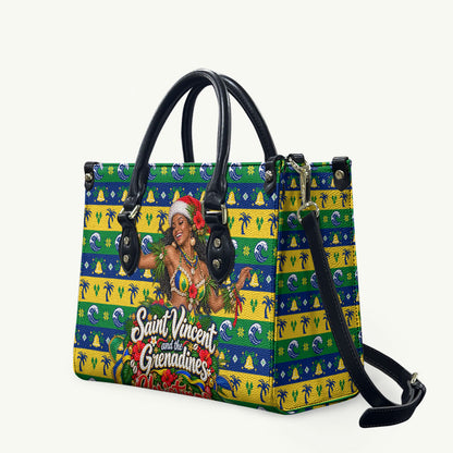 Saint Vincent And The Grenadines Christmas Leather Bag Caribbean Island Girl Dancer Tropical Winter