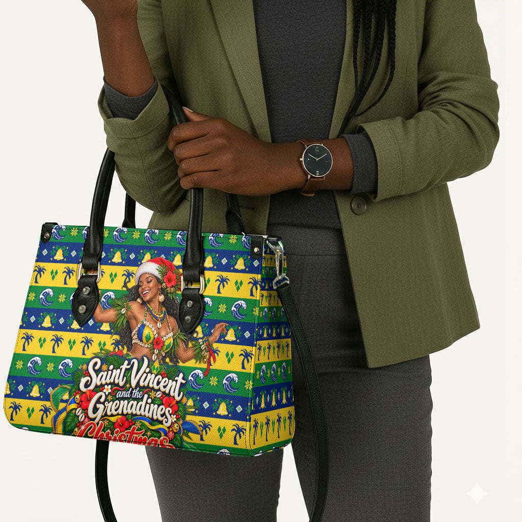 Saint Vincent And The Grenadines Christmas Leather Bag Caribbean Island Girl Dancer Tropical Winter