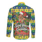Saint Vincent And The Grenadines Christmas Long Sleeve Button Shirt Caribbean Island Girl Dancer Tropical Winter