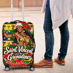 Saint Vincent And The Grenadines Christmas Luggage Cover Caribbean Island Girl Dancer Tropical Winter