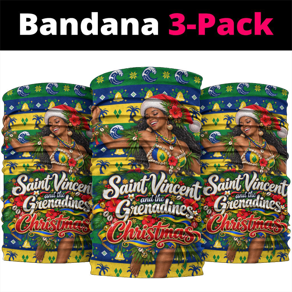 Saint Vincent And The Grenadines Christmas Neck Gaiter Caribbean Island Girl Dancer Tropical Winter