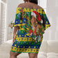 Saint Vincent And The Grenadines Christmas Off Shoulder Short Dress Caribbean Island Girl Dancer Tropical Winter