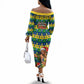 Saint Vincent And The Grenadines Christmas Off The Shoulder Long Sleeve Dress Caribbean Island Girl Dancer Tropical Winter