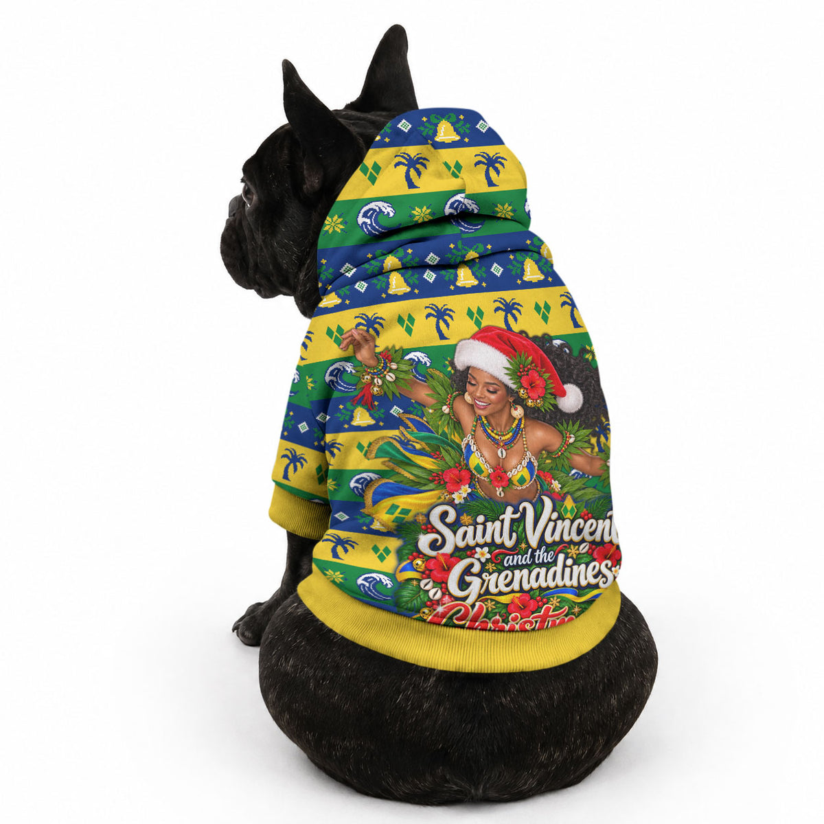 Saint Vincent And The Grenadines Christmas Pet Hoodie Caribbean Island Girl Dancer Tropical Winter