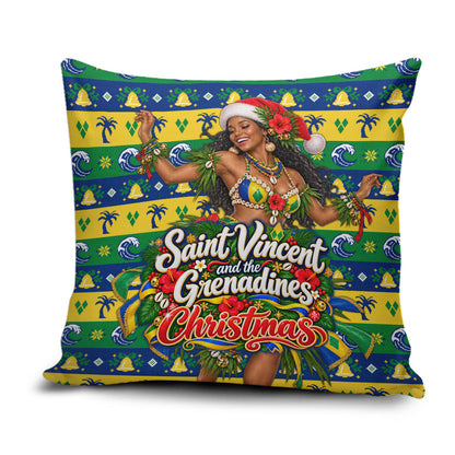 Saint Vincent And The Grenadines Christmas Pillow Cover Caribbean Island Girl Dancer Tropical Winter