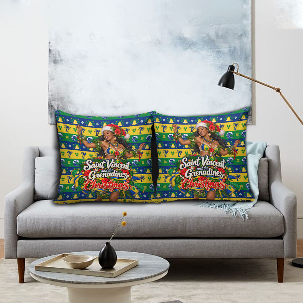 Saint Vincent And The Grenadines Christmas Pillow Cover Caribbean Island Girl Dancer Tropical Winter