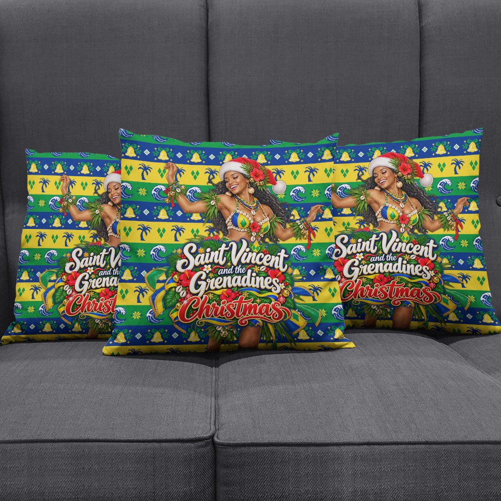 Saint Vincent And The Grenadines Christmas Pillow Cover Caribbean Island Girl Dancer Tropical Winter