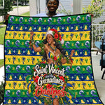 Saint Vincent And The Grenadines Christmas Quilt Caribbean Island Girl Dancer Tropical Winter