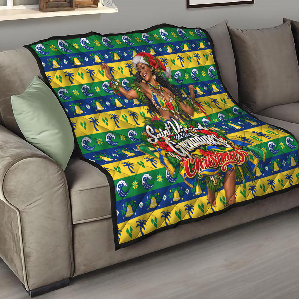 Saint Vincent And The Grenadines Christmas Quilt Caribbean Island Girl Dancer Tropical Winter