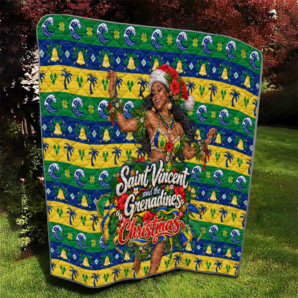 Saint Vincent And The Grenadines Christmas Quilt Caribbean Island Girl Dancer Tropical Winter