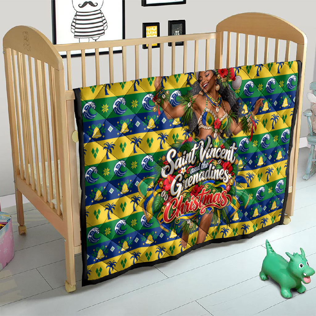 Saint Vincent And The Grenadines Christmas Quilt Caribbean Island Girl Dancer Tropical Winter