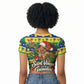 Saint Vincent And The Grenadines Christmas Raglan Cropped T shirt Caribbean Island Girl Dancer Tropical Winter