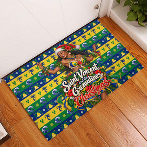 Saint Vincent And The Grenadines Christmas Rubber Doormat Caribbean Island Girl Dancer Tropical Winter