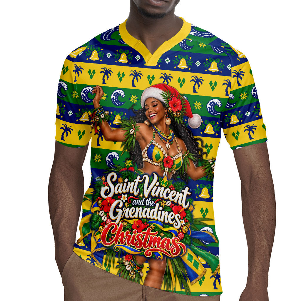 Saint Vincent And The Grenadines Christmas Rugby Jersey Caribbean Island Girl Dancer Tropical Winter
