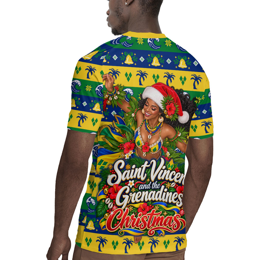 Saint Vincent And The Grenadines Christmas Rugby Jersey Caribbean Island Girl Dancer Tropical Winter
