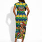 Saint Vincent And The Grenadines Christmas Short Sleeve Bodycon Dress Caribbean Island Girl Dancer Tropical Winter