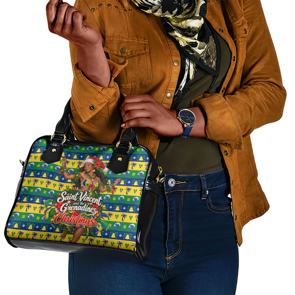 Saint Vincent And The Grenadines Christmas Shoulder Handbag Caribbean Island Girl Dancer Tropical Winter