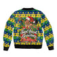 Saint Vincent And The Grenadines Christmas Sleeve Zip Bomber Jacket Caribbean Island Girl Dancer Tropical Winter