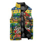 Saint Vincent And The Grenadines Christmas Sleeveless Puffer Jacket Caribbean Island Girl Dancer Tropical Winter