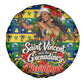 Saint Vincent And The Grenadines Christmas Spare Tire Cover Caribbean Island Girl Dancer Tropical Winter