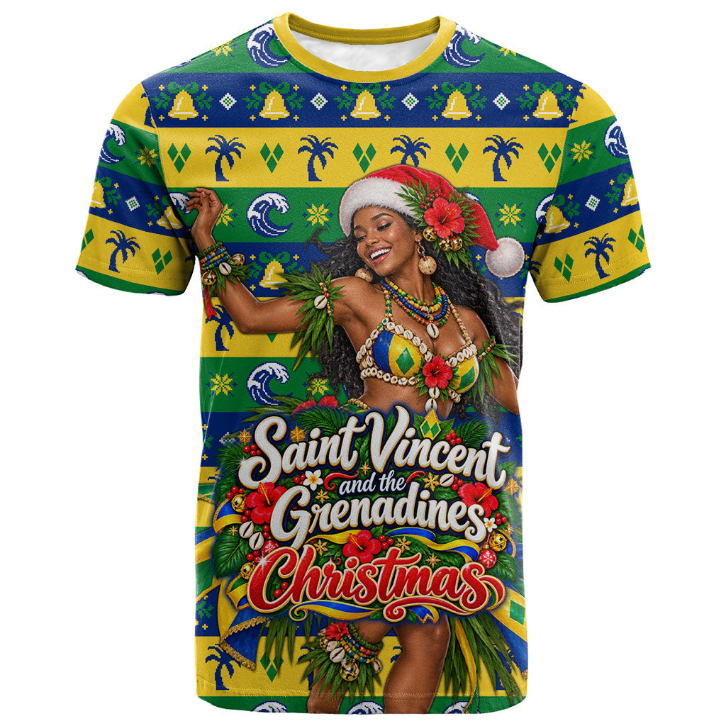 Saint Vincent And The Grenadines Christmas T shirt Caribbean Island Girl Dancer Tropical Winter