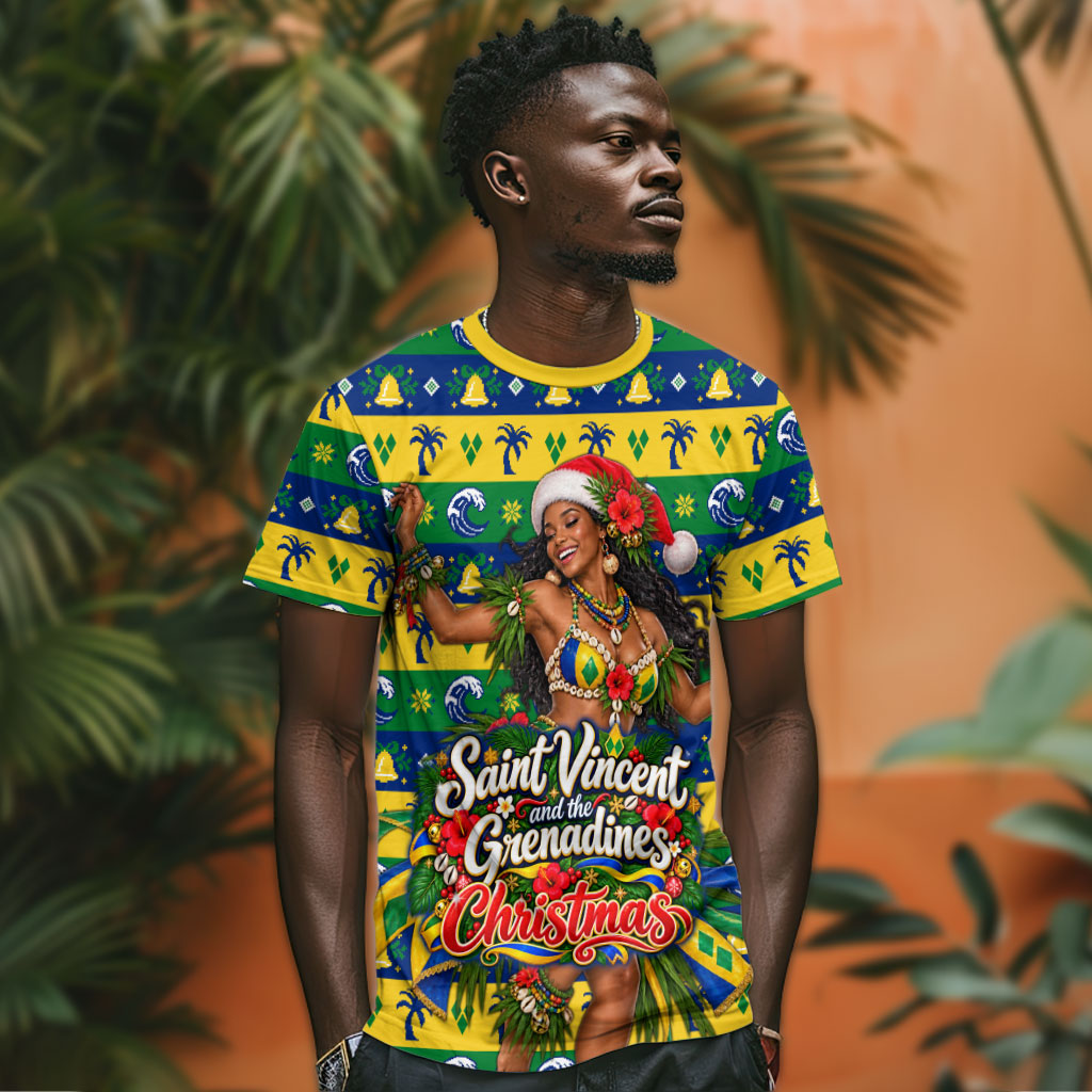 Saint Vincent And The Grenadines Christmas T shirt Caribbean Island Girl Dancer Tropical Winter