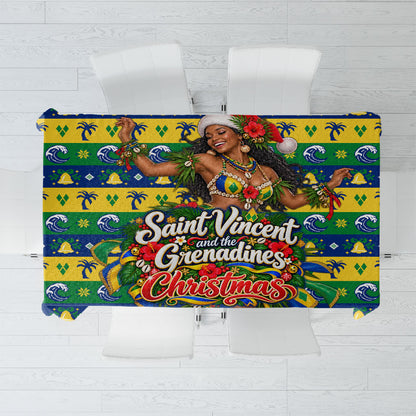 Saint Vincent And The Grenadines Christmas Tablecloth Caribbean Island Girl Dancer Tropical Winter