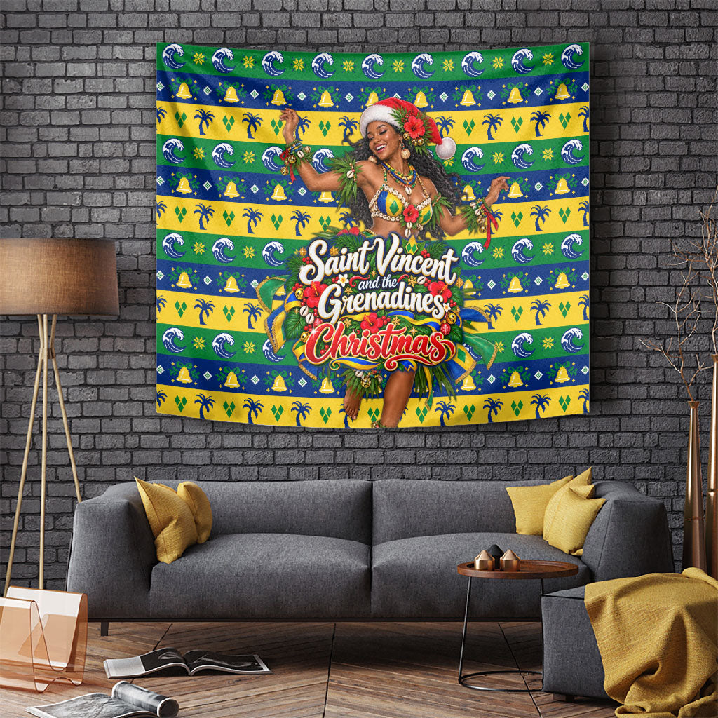 Saint Vincent And The Grenadines Christmas Tapestry Caribbean Island Girl Dancer Tropical Winter