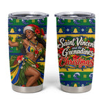 Saint Vincent And The Grenadines Christmas Tumbler Cup Caribbean Island Girl Dancer Tropical Winter