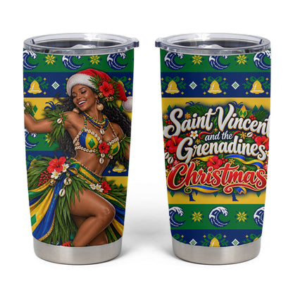 Saint Vincent And The Grenadines Christmas Tumbler Cup Caribbean Island Girl Dancer Tropical Winter