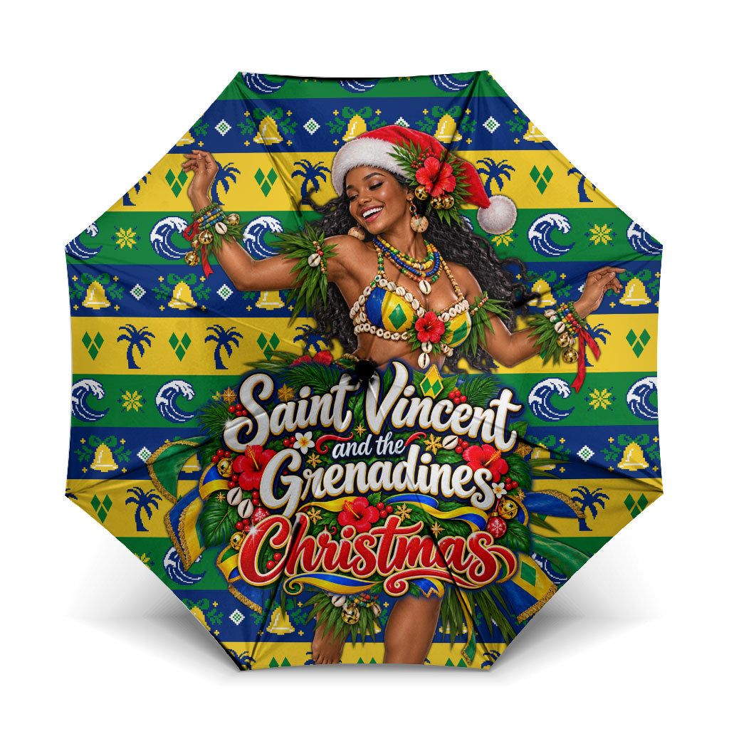 Saint Vincent And The Grenadines Christmas Umbrella Caribbean Island Girl Dancer Tropical Winter