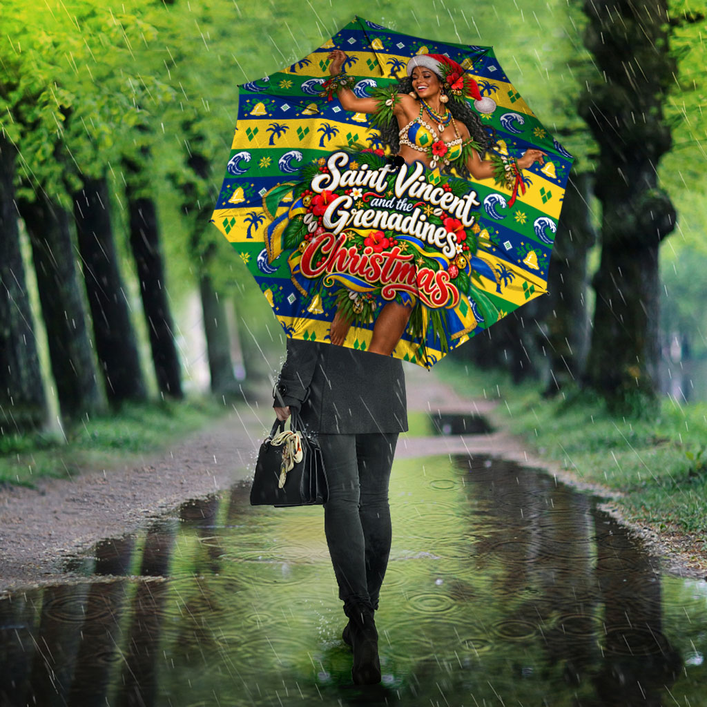 Saint Vincent And The Grenadines Christmas Umbrella Caribbean Island Girl Dancer Tropical Winter