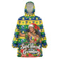Saint Vincent And The Grenadines Christmas Wearable Blanket Hoodie Caribbean Island Girl Dancer Tropical Winter