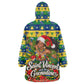 Saint Vincent And The Grenadines Christmas Wearable Blanket Hoodie Caribbean Island Girl Dancer Tropical Winter