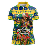 Saint Vincent And The Grenadines Christmas Women Polo Shirt Caribbean Island Girl Dancer Tropical Winter