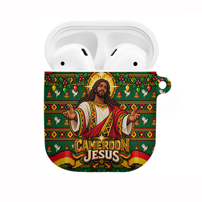 Cameroon Jesus Christmas AirPods Case African Culture Ugly Knit Pattern