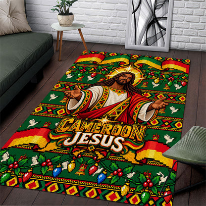 Cameroon Jesus Christmas Area Rug African Culture Ugly Knit Pattern