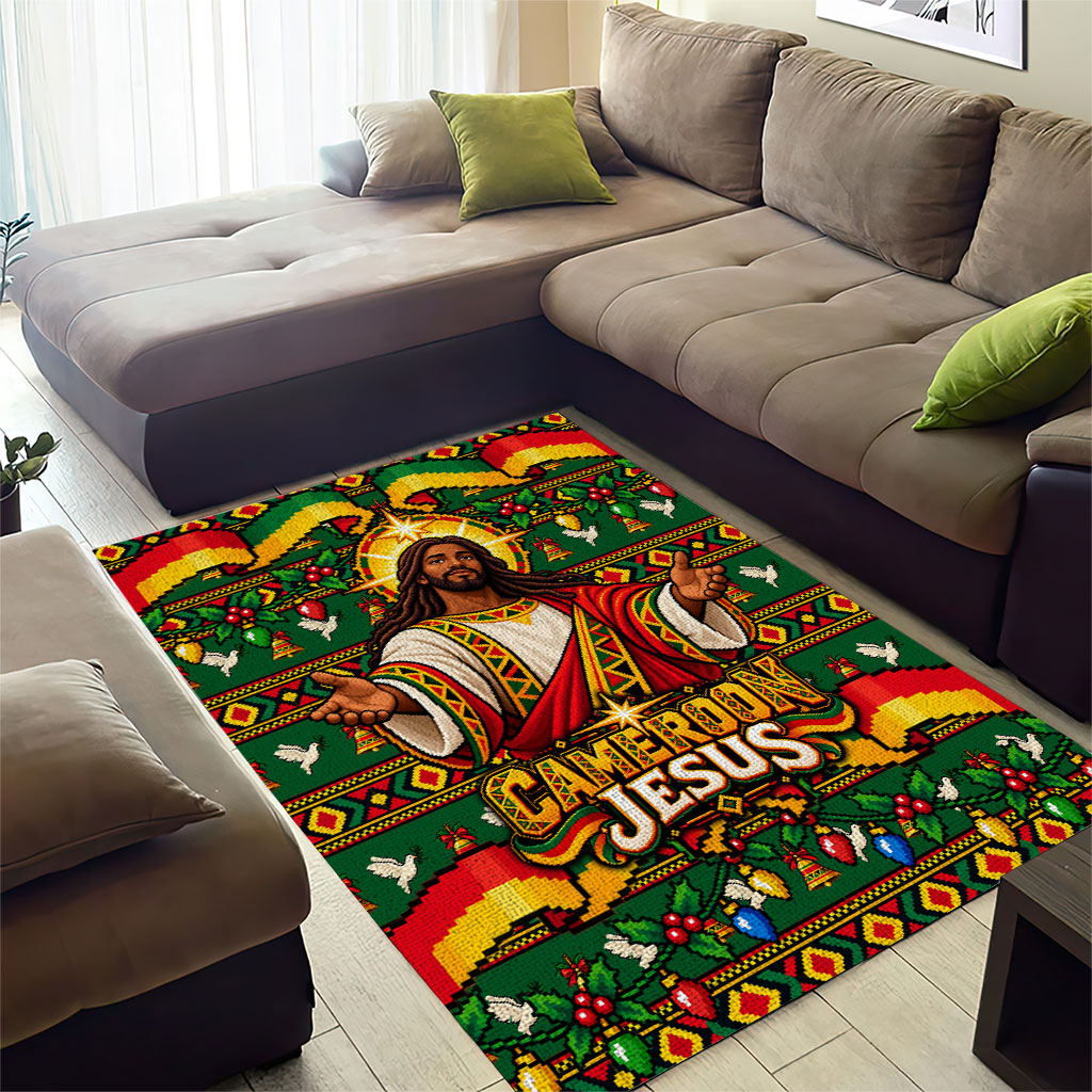 Cameroon Jesus Christmas Area Rug African Culture Ugly Knit Pattern